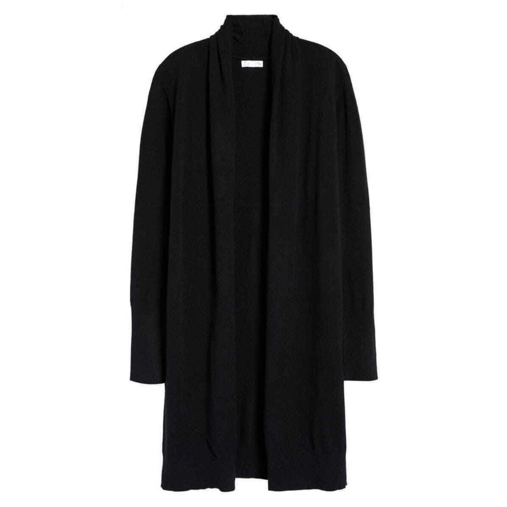 Leith Open Front Long Cardigan Black XXS